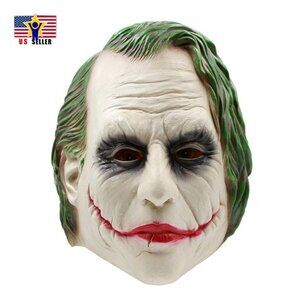 Dark Knight Joker Costume Latex Rubber Head Horror Scary Mask Halloween …
